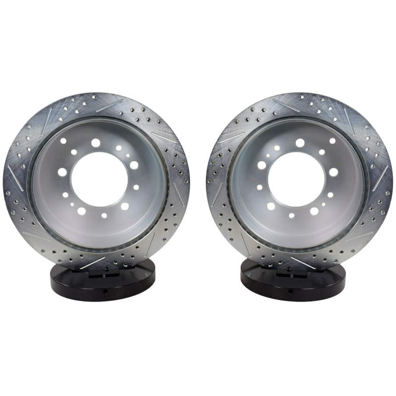 Toyota Sequoia Brake Rotors (2) - Rear - Baer Brakes - Claw Performance, Slotted/Drilled - Zinc-Plated - `08-`22